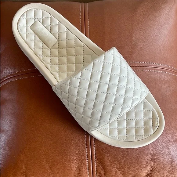 APL Shoes Nib Apl Mens Luxury Pristine White Lusso Slides Size